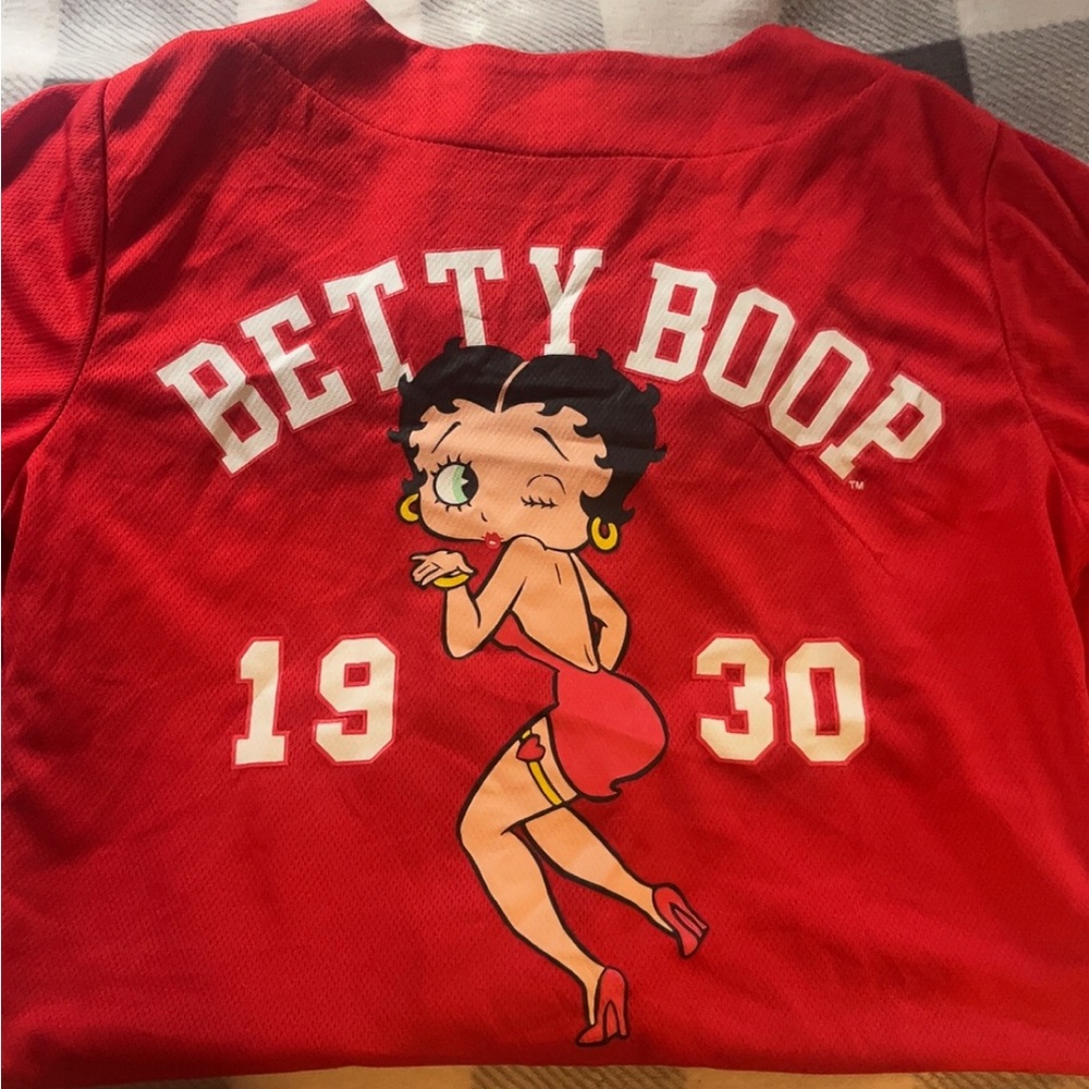 Red Betty Boop Graphic Jersey